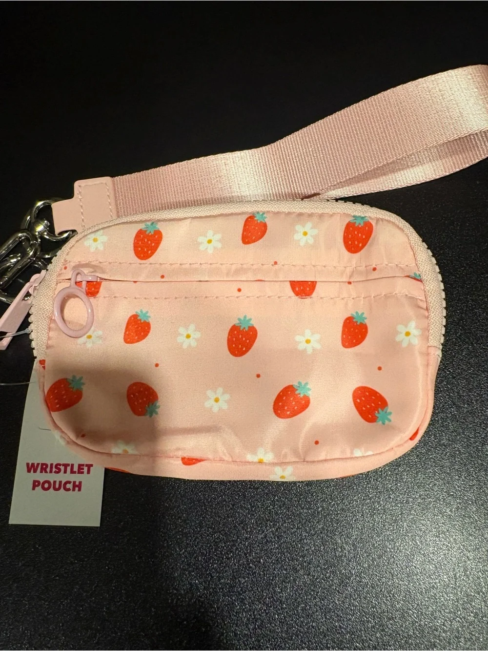 Kids Strawberry Wristlet Pouch - Pink